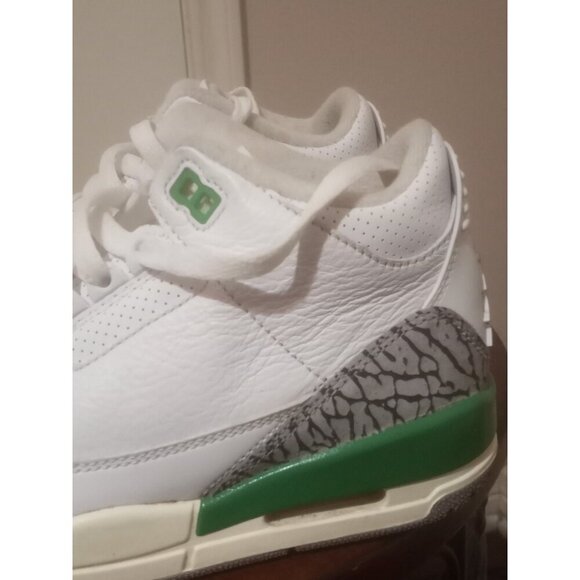Air Jordan 3 Retro Shoes Womens Size 6 White Cement Lucky Green CK9246-136 OG - Picture 9 of 13